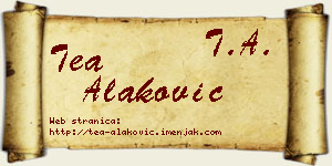 Tea Alaković vizit kartica